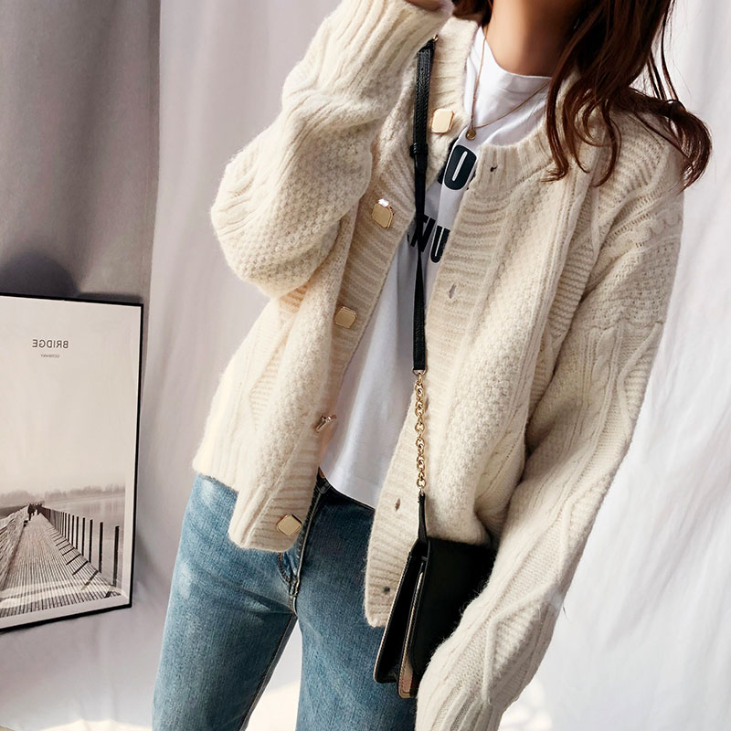 Short Loose Lazy Spring And Autumn With Super Fairy Sweater Sweet Japanese Twist Coat