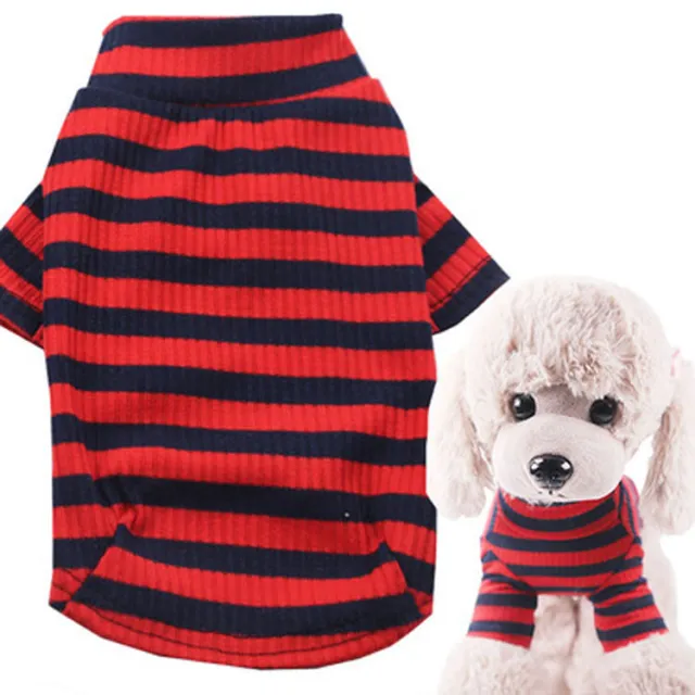 Pet's Two Feet Striped Stretch Clothes Red And Blue Stripes - Shop at LoveMi