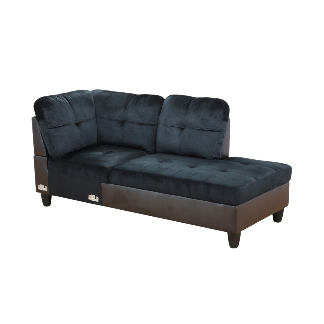Pickup Only--Dark Blue And Brown Color Lint And PVC 3-Piece Couch Living Room Sofa Set