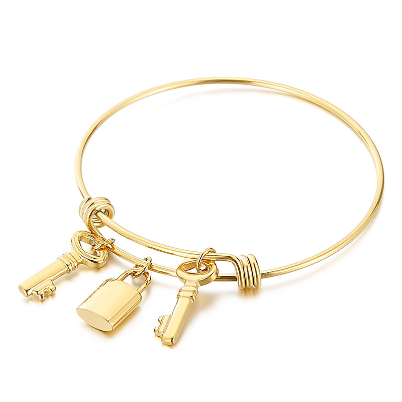 Stainless Steel Personality Creative Design Fashion Titanium Steel Lock Bracelet