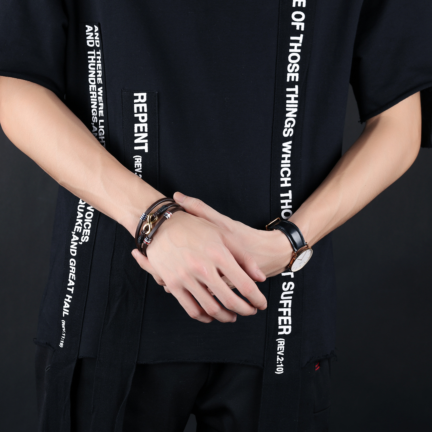 Japanese And Korean Street Hip Hop Multi-layer Leather Bracelet