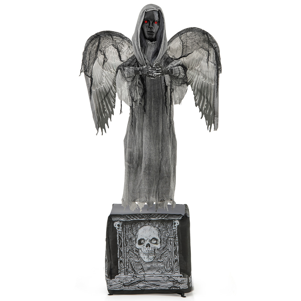5.5ft Halloween Animatronic Decoration With Light Up Eyes And Shaking Wings