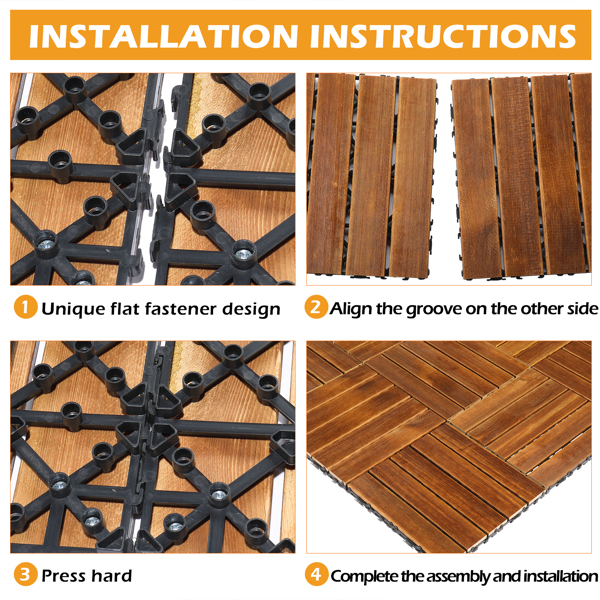Wood Interlocking Deck Tiles - Image 1 of 13