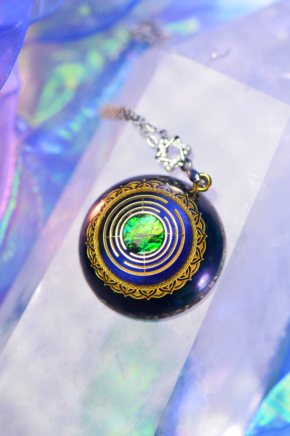 Cosmic Sky Obsidian Pendant Necklace