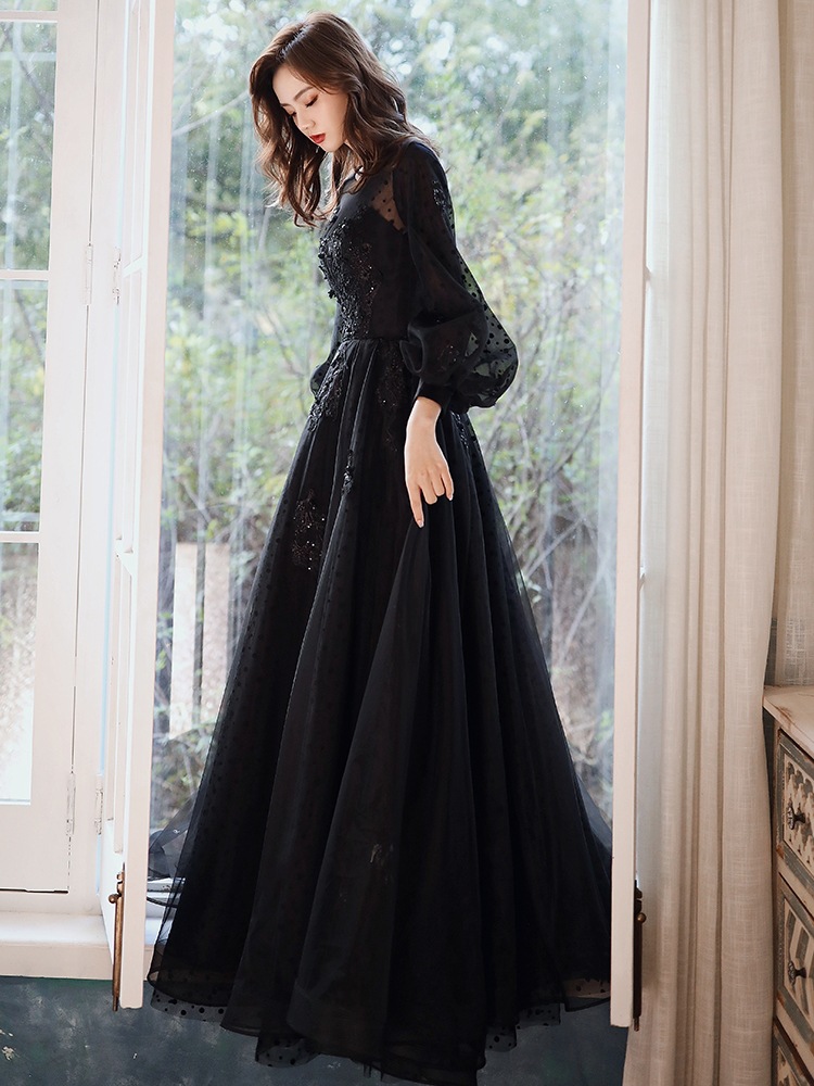 Title 4, Long Sleeve Birthday Party Long Dress Performan...