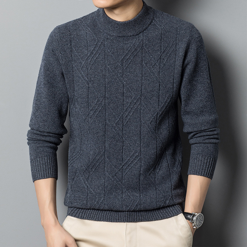 Men's Woolen Sweater Padded Base Nine-stitch Knitting