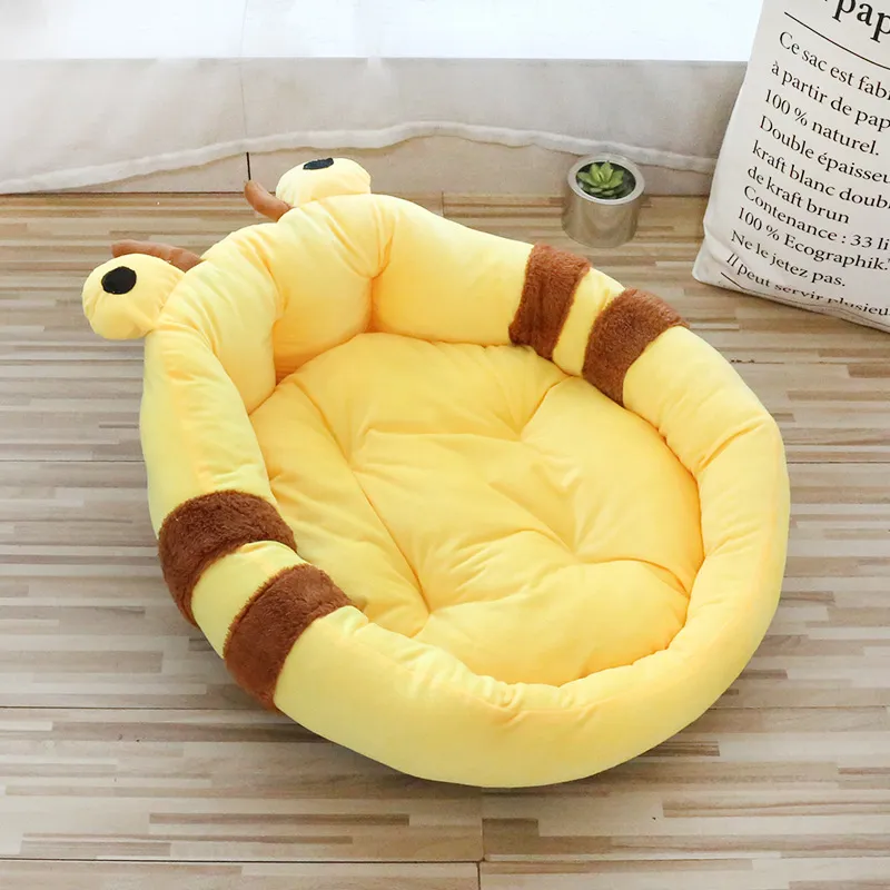 Pet Bed Pad Thickened Cartoon High Backrest - Yellow