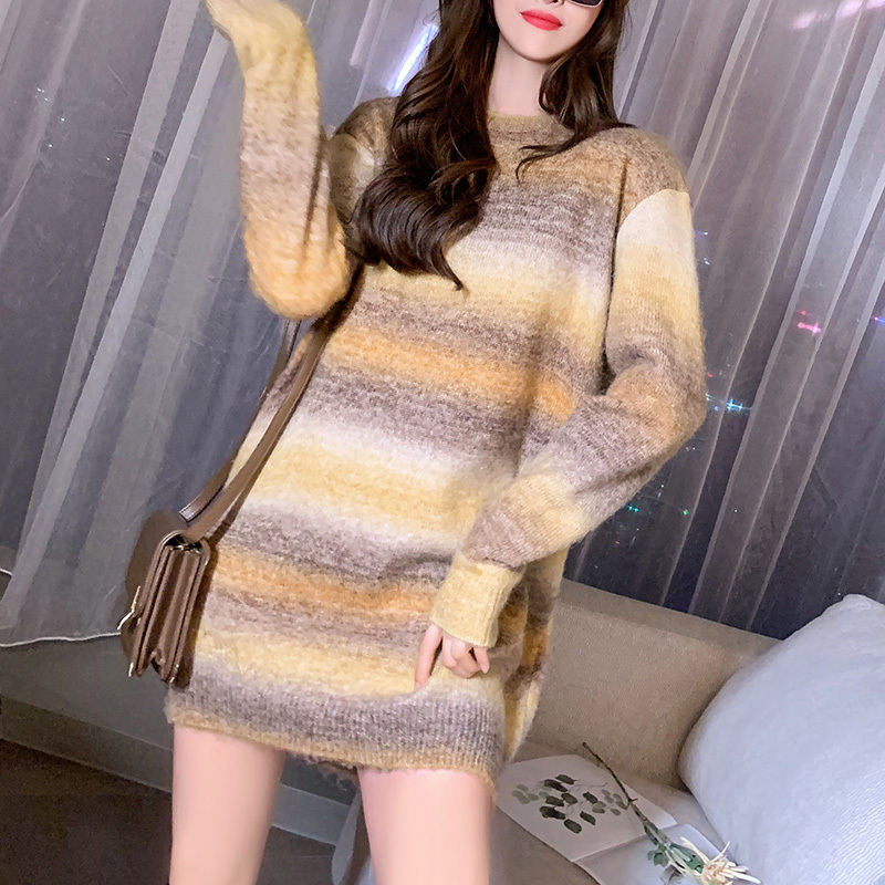 Autumn And Winter Loose Outside Wear Lazy Style All-match Knitted Dress