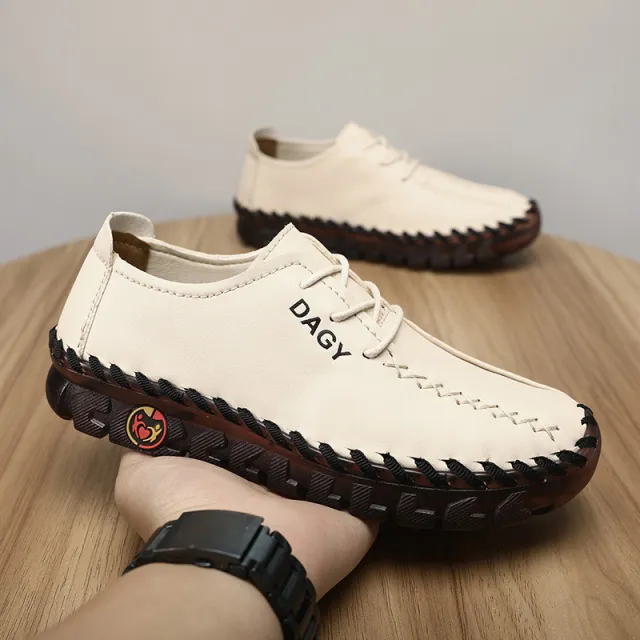 Women Loafers Shoes Soft Leather Flats Beige - Shop at LoveMi
