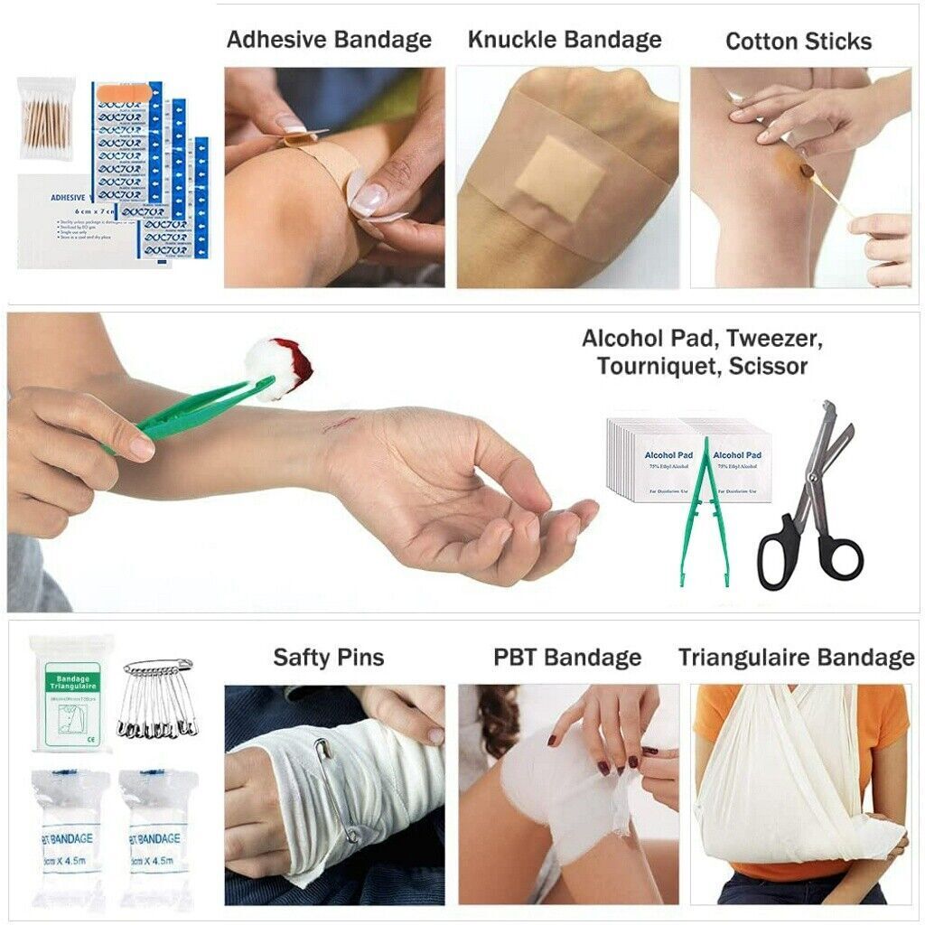 391pcs First Aid Kit Medical Emergency Travel Home Car Taxi Work 1ST Bag — image 8