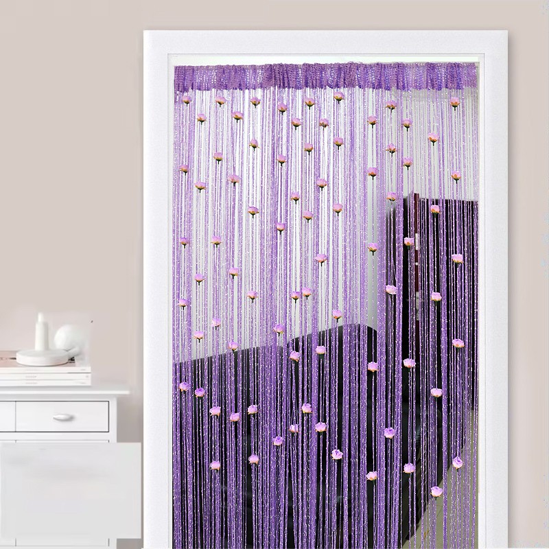 String Curtain Panels Door Fly Screen Room Divider Hanging Rose Flower Curtains — image 7