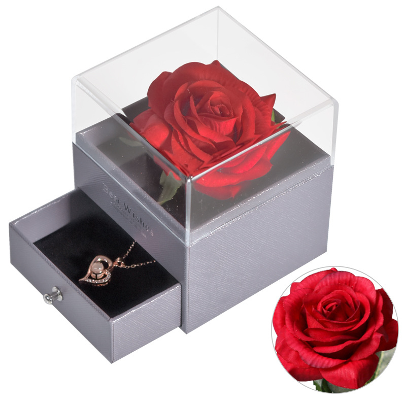 Eternity Preserved Rose & Necklace Gift Box, Soap Flower Jewelry Box,  Special Jewelry Box, Gift for Her, Valentines Day, Eternal Rose 260 - Etsy
