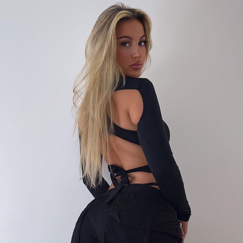 Women’s Cross-cut Open-back Tie One-piece