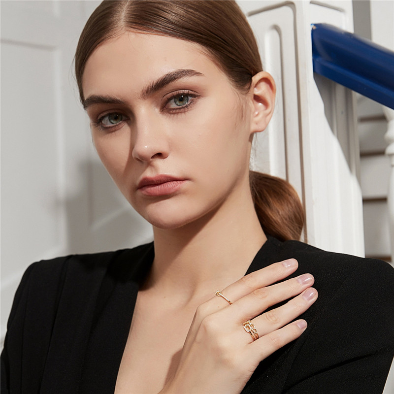 925 Silver Cute Bow Zircon Ring Japan And South Korea