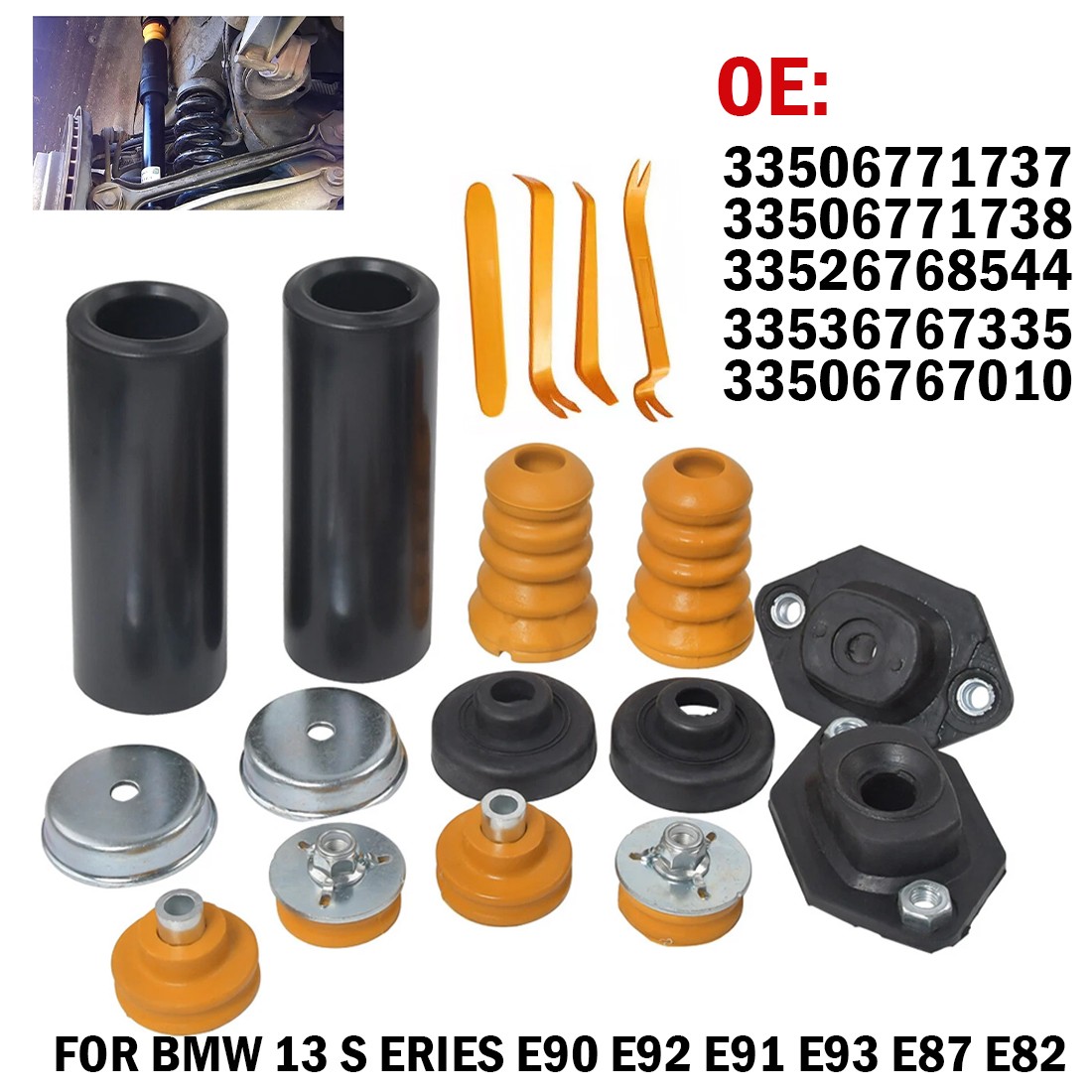 Rear Shock Absorber Mount Bump Stop Kit For BMW 1 3 Series E92 E90 328Xi 335Xi