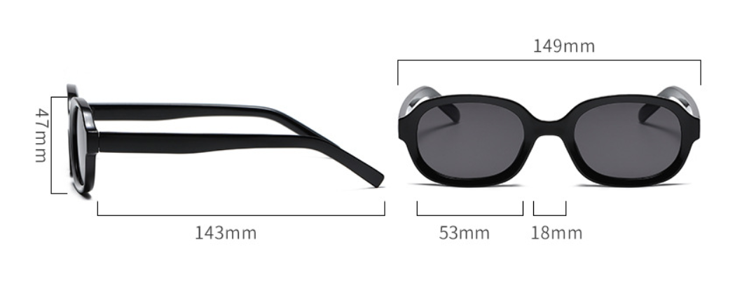 Title 1, Oval Trend Fashion Concave Statement Sunglasses