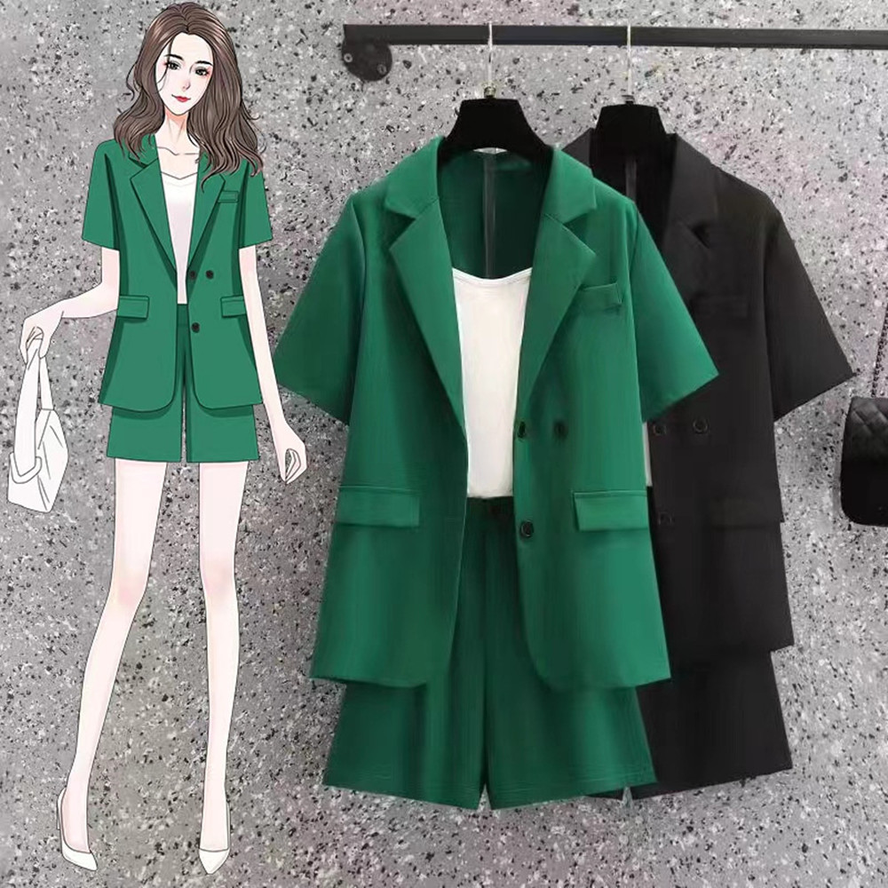 Plus Size Suit Two Piece Fat Mm Small Suit Jacket