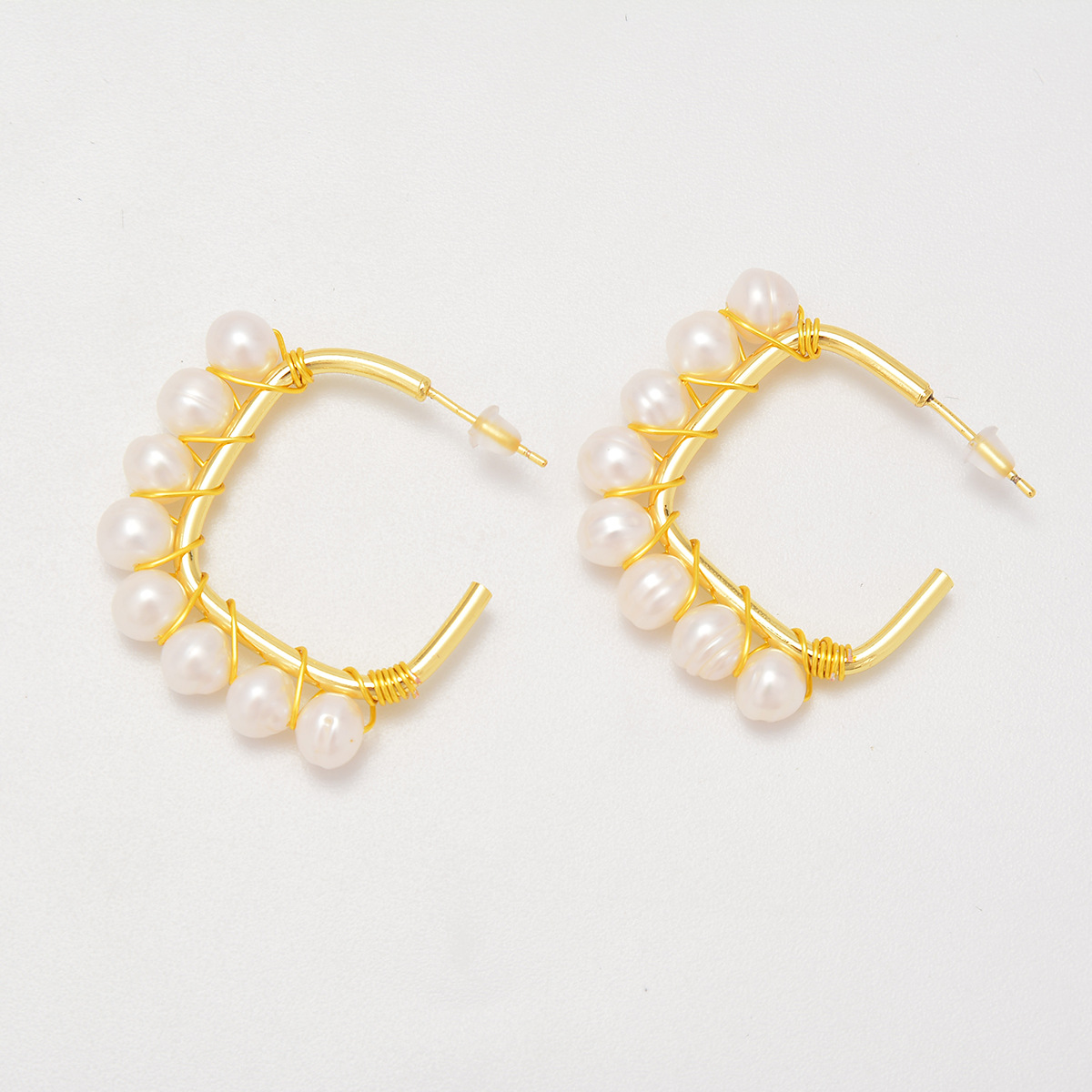 Title 2, Special-shaped Freshwater Pearl Hand-woven Earr...