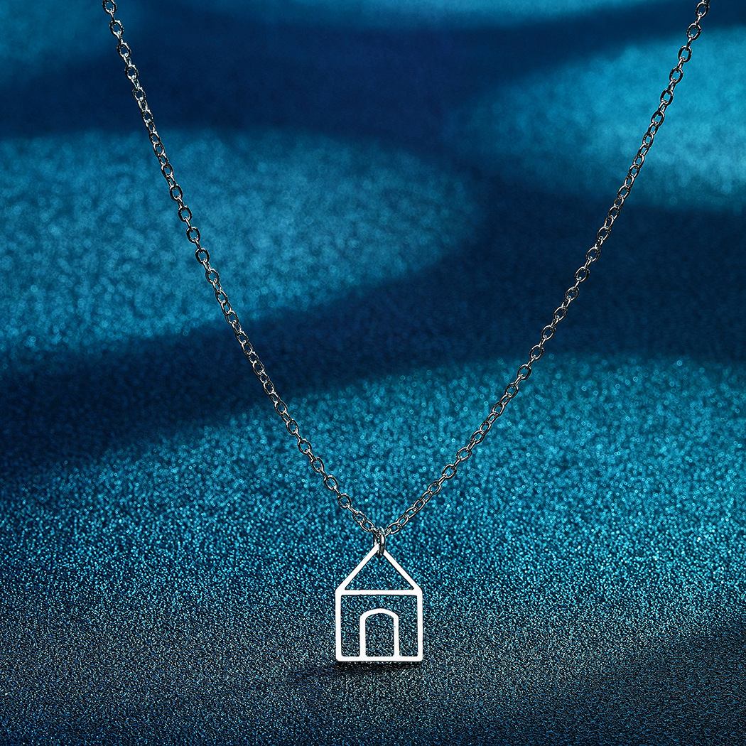 Stylized House Necklace Collarbone Chain