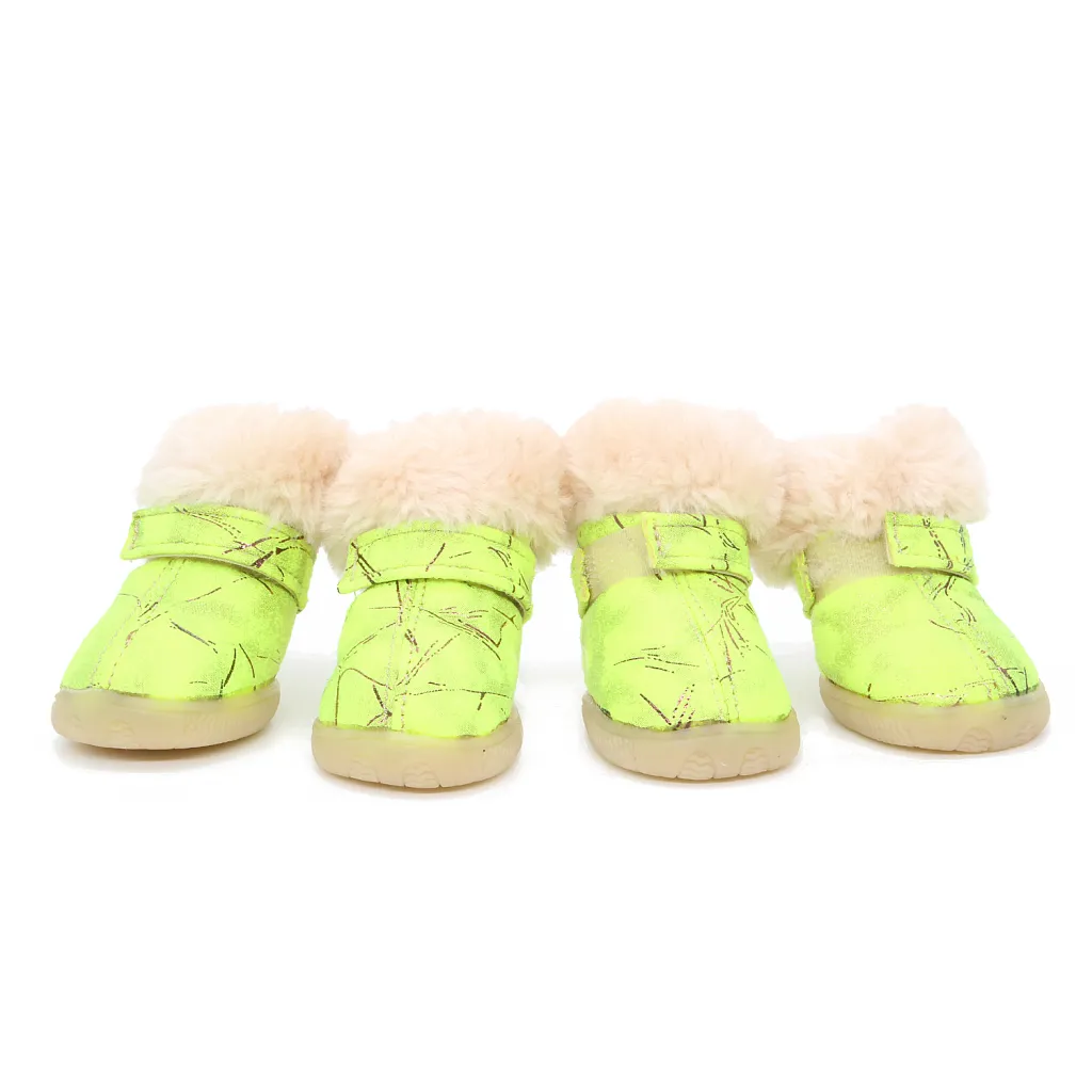 New Puppy Dog Winter Warm Comfortable Cotton Shoes - Green