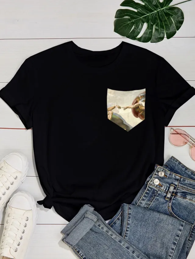 European And American Alphabet Print Short sleeved T shirt 29Style - Shop at LoveMi
