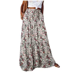 Women's Bohemian Flounces Ethnic Style Skirt - Flower Color - View 1