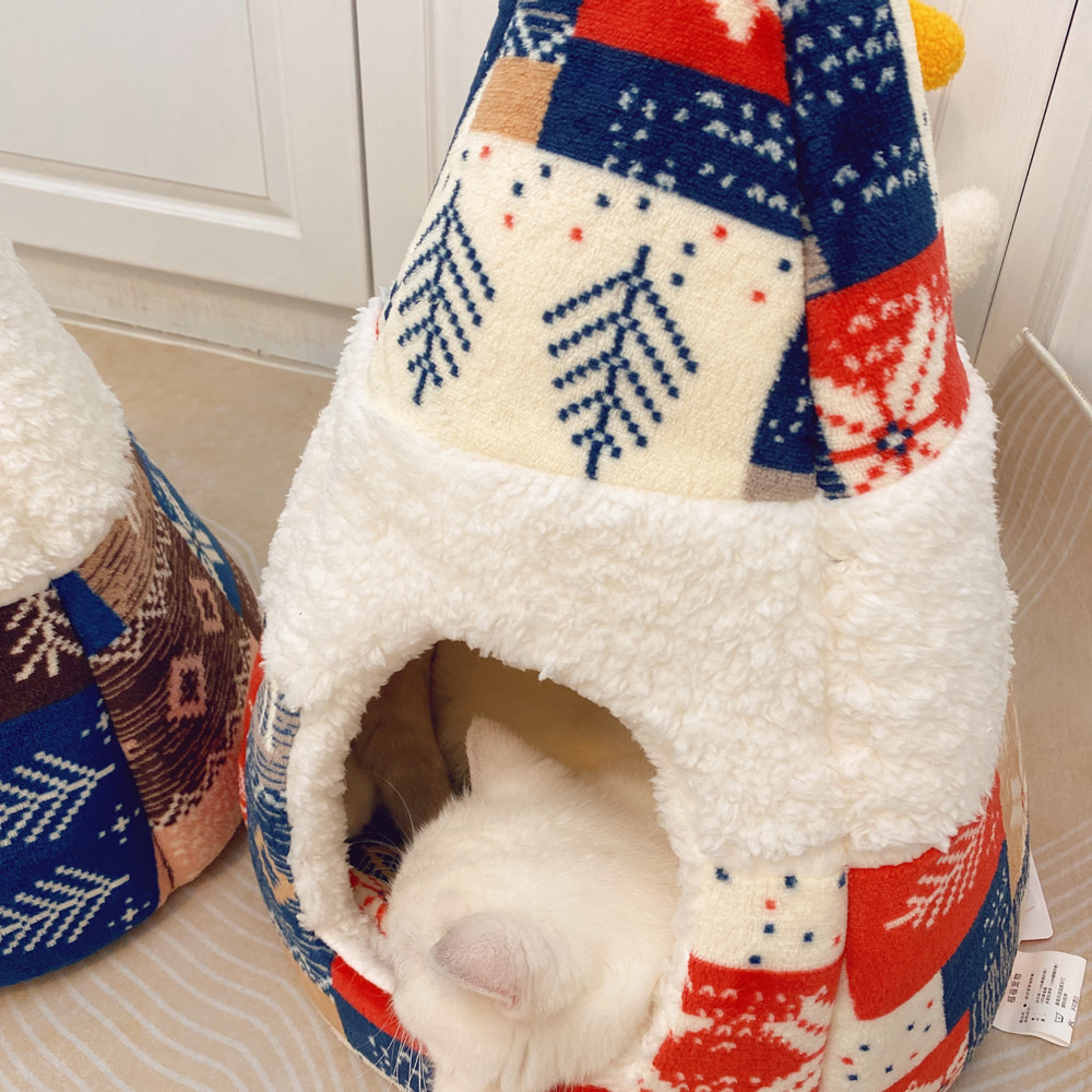 Title 2, Lamb Fleece Warm Spire Cat Nest for New Years, ...