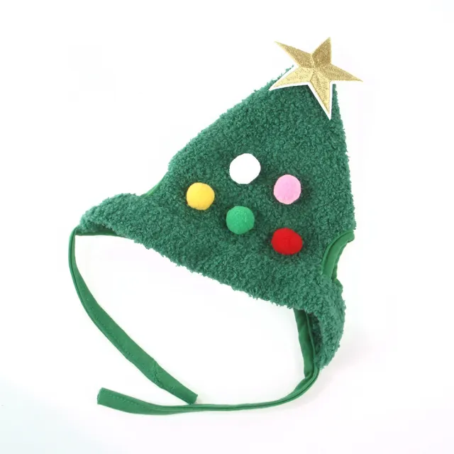 Pet Christmas Headgear Tree Shaped Hat Cat Funny Headwear Supplies Green - Shop at LoveMi