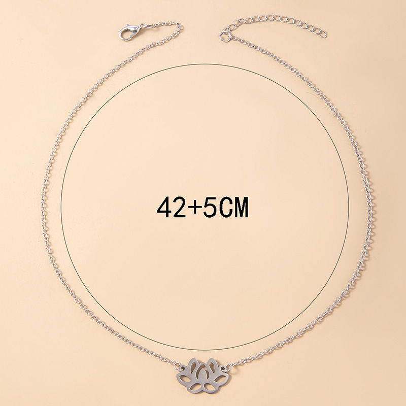 Zen Buddhist Lotus Stainless Steel Pendant Necklaces For Women Men