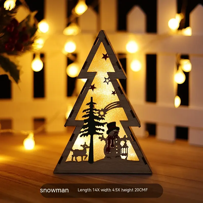 Christmas Wooden Luminous Decorative Ornaments