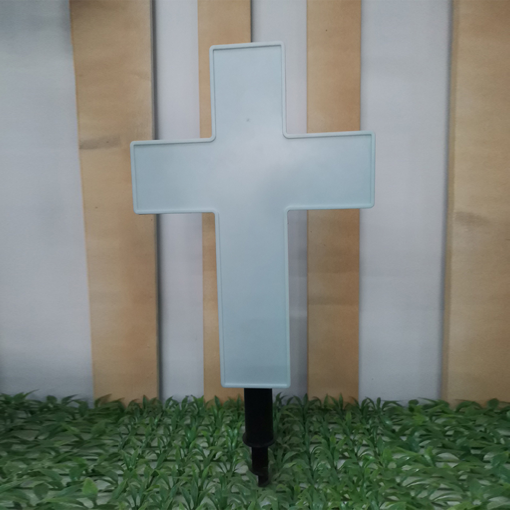 Solar Powered Big Cross Landscape Garden Stake LED Light White Outdoor Lawn Lamp — image 2