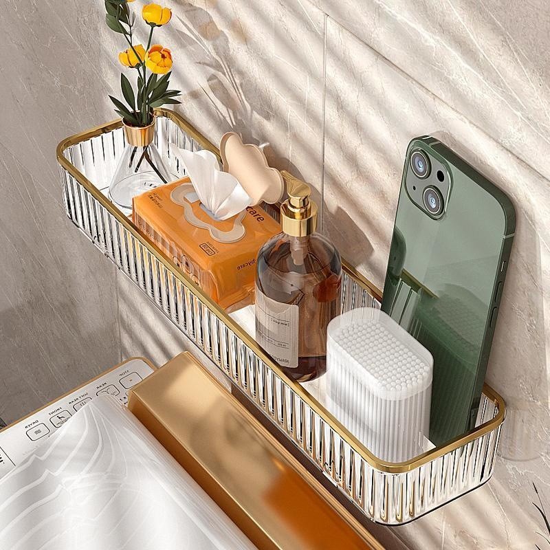 Bathroom Wall-mounted Acrylic Punch-free Storage Rack - Image 3