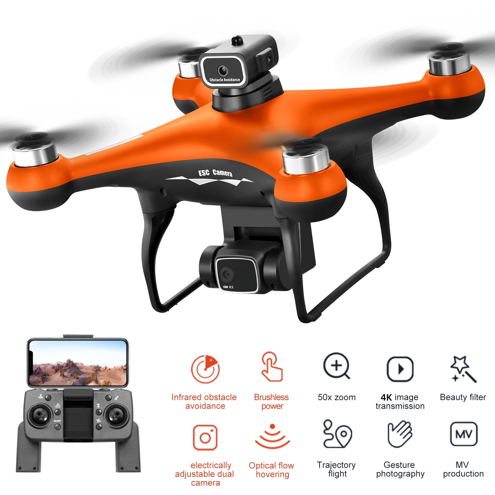 S116 - Dual Camera - Orange - Dual Battery