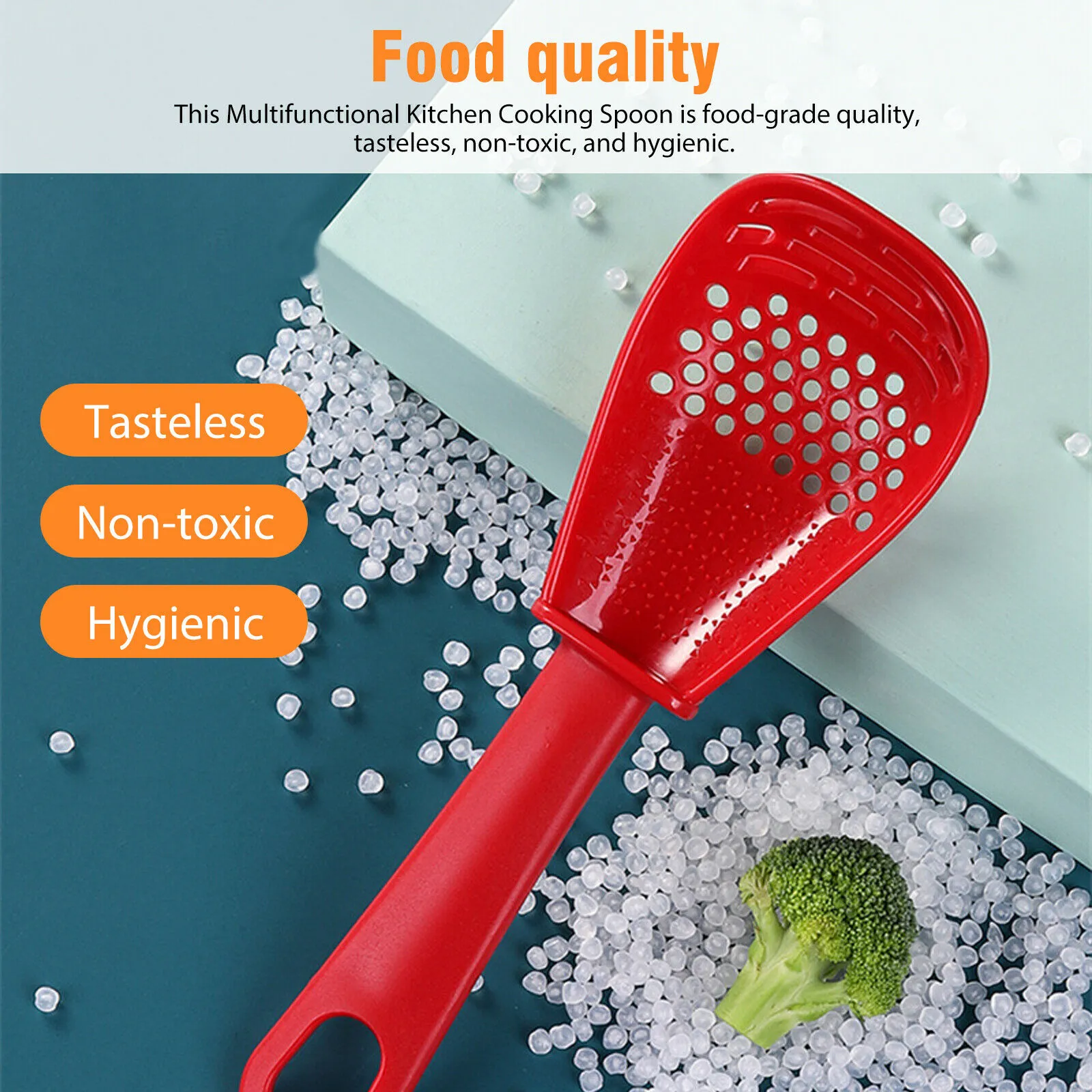 2PCS Kitchen Cooking Spoon Tool Multifunction Scoop Soup Skimmer Heat Resistant Kitchen Cooking Spoon – image 7