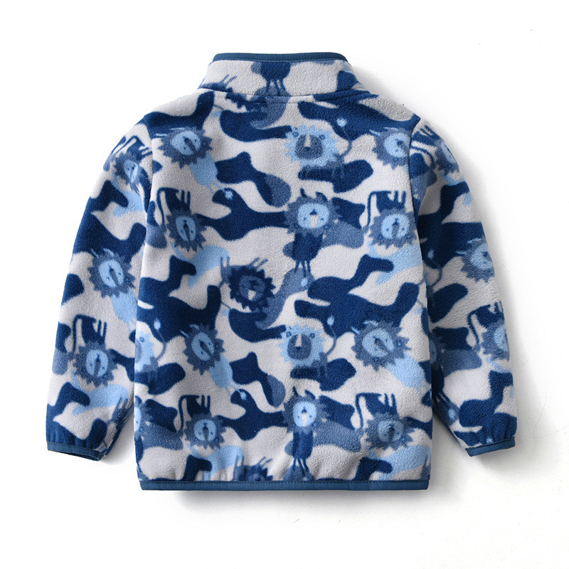 Cartoon Jacket Plus Velvet Stand-up Collar Trendy Children — foto 5