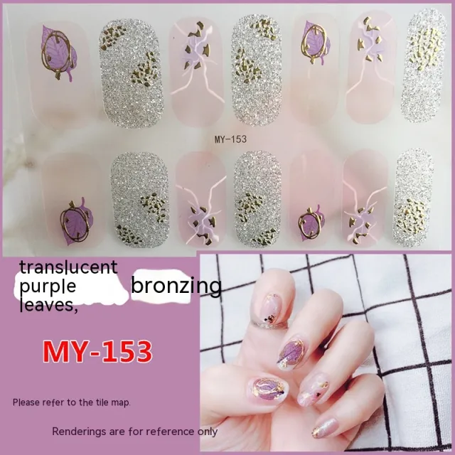 Baking free Gel Three dimensional Nail Stickers Full Paste Waterproof And Durable My153 - Shop at LoveMi
