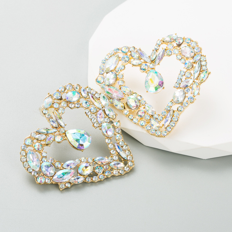 Title 2, Ins Style Creative Heart Stud Earrings Alloy Pl...