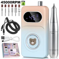 Professional 45000RPM Portable Electric Nail Drill Kit, Rechargeable Nail Electronic File Machine, Electric Nail Polishing Machine With Drill Head ... - View 1