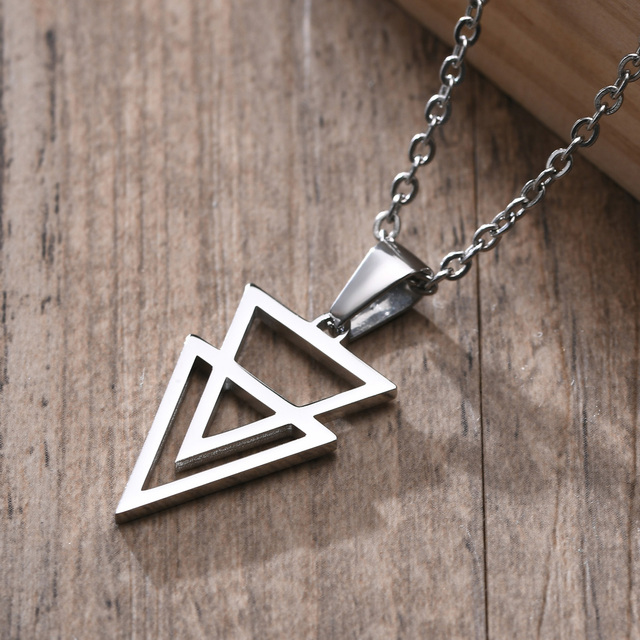 Hexagon Pendant Necklaces For Men Geometric Trangle Square