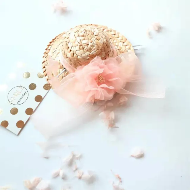 Cat Hat Bamboo Dragonfly Go Out Shade Photo Props Grass Hat Pink Straw Hat - Shop at LoveMi