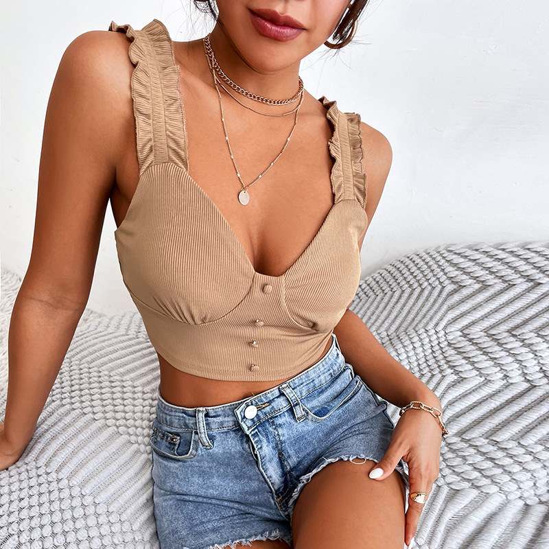 Women's Clothing Spring And Summer New Products Slim Sleeveless Tops Basic Models All-match Solid Color Vests