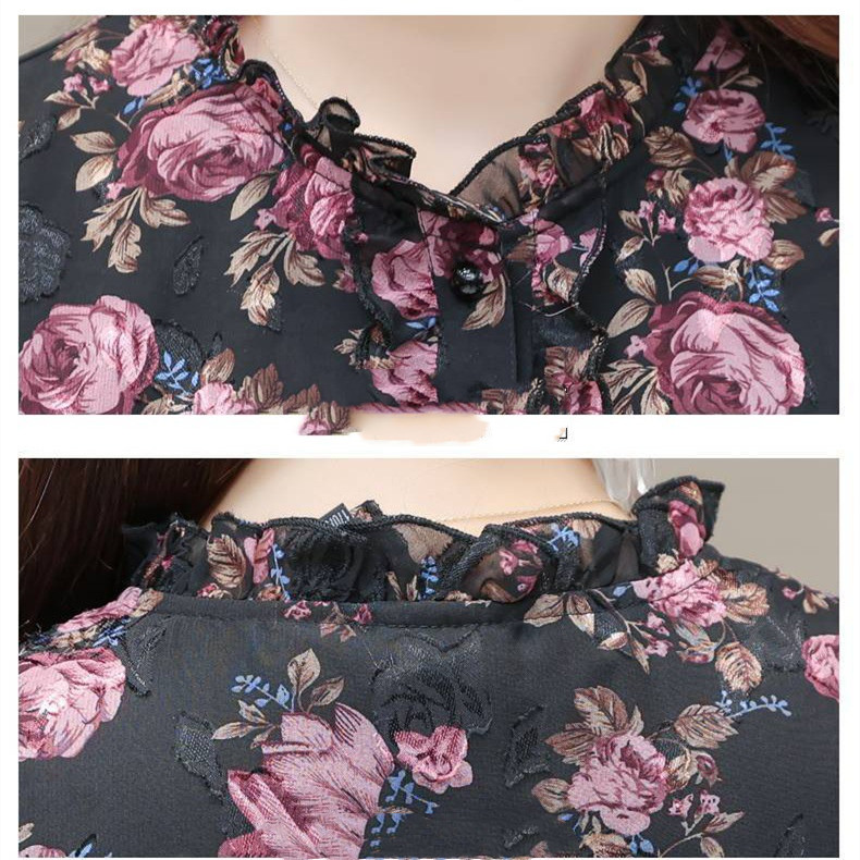 Temperament Waist Closing Long Sleeve Chiffon Skirt Female Summer