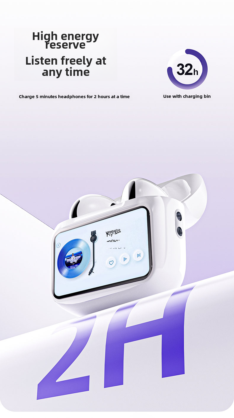 Bluetooth 5.4 Headphones with Smart Noise Reduction (Blanco). Function: Waterproof, long life, voice control, support music. Function: LCD digital display, ENC active noise reduction. Bluetooth protocol: 5.4. Waterproof performance: IPX5. Endurance: Charg