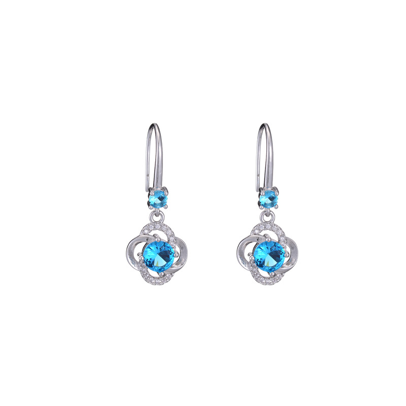 Women's Clover 925 Sterling Silver Fashion Earrings