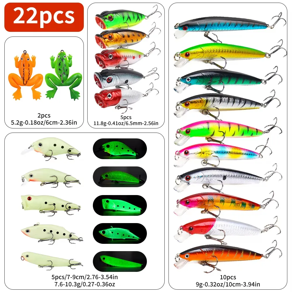 1set Hard Lure Bait Soft Frog Popper