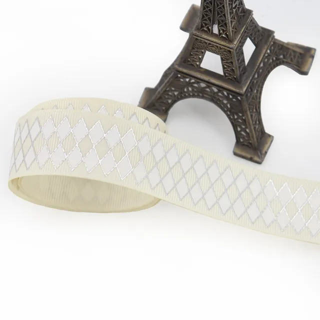 25mm Bronzing Geometric Rib Ribbon 7 Gilding - Shop at LoveMi