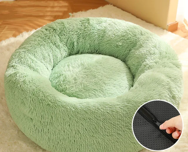 Warm Plush Pet Nest Round Fashion Green - Shop at LoveMi
