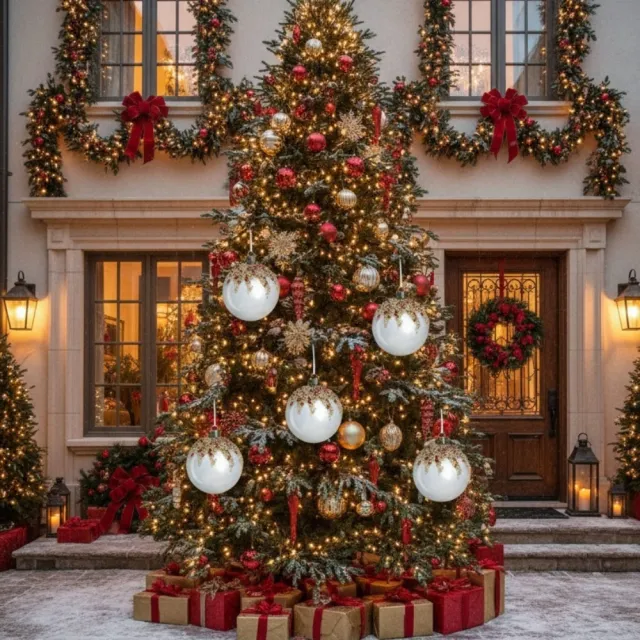 Set 3.9in Glass Christmas Tree Ball Ornaments Holiday Party Decor Tree Hanging Balls Multi - Shop at LoveMi