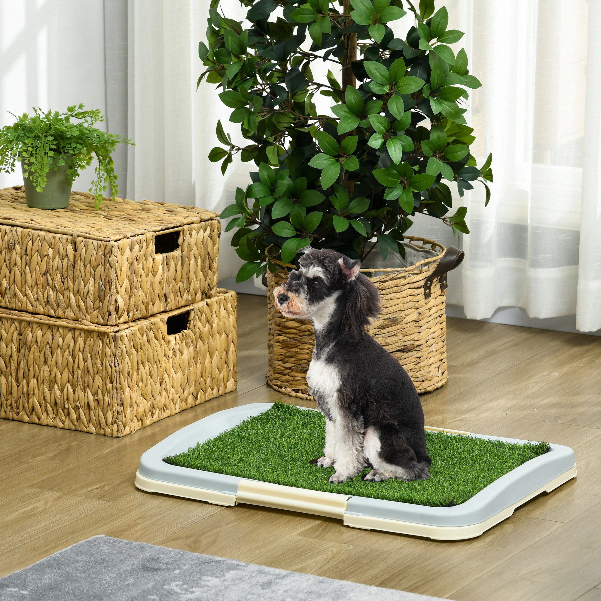 Puppy Training Mat, Indoor Portable Puppy Mat With Artificial Lawn, Grid, Panel, And Tray, Size-63 X 48.5 Centimeters detail photo 9