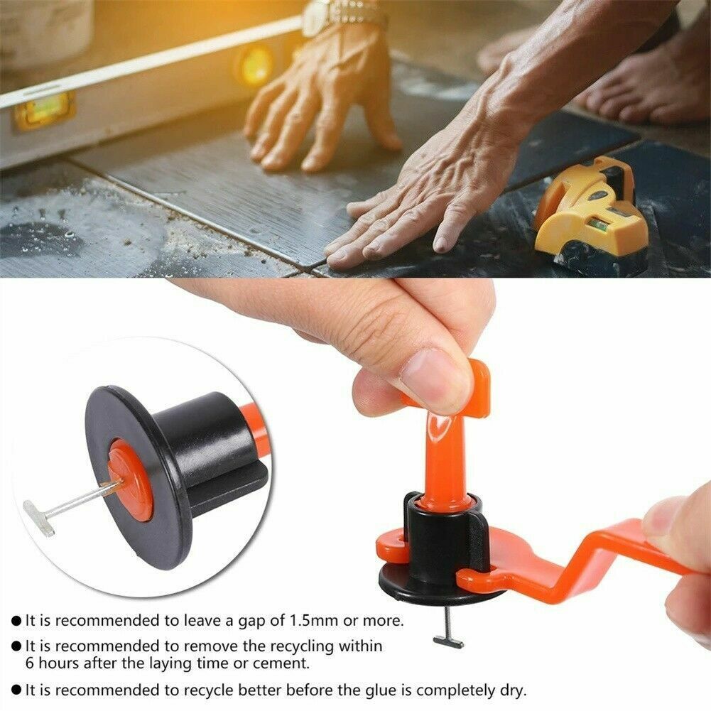 300pcs 4 Wrench Tile Leveling System Kit Reusable Spacer Wall Floor Clips — image 10